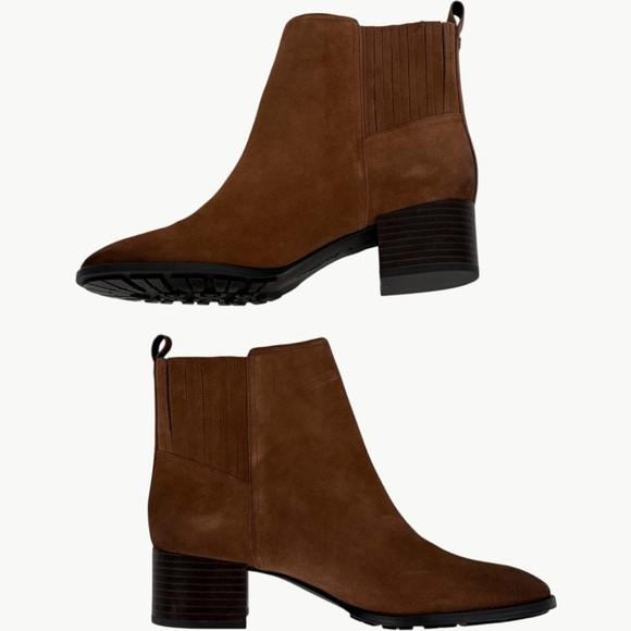 NWOT Sam Edelman Kaiti Block Heel Round Toe Suede Boots | Sz 8.5 | Walnut Brown - Picture 6 of 14